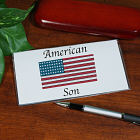 American Flag Personalized Military Checkbook Cover